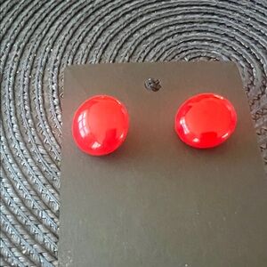 Vibrant Red Stud Earrings
